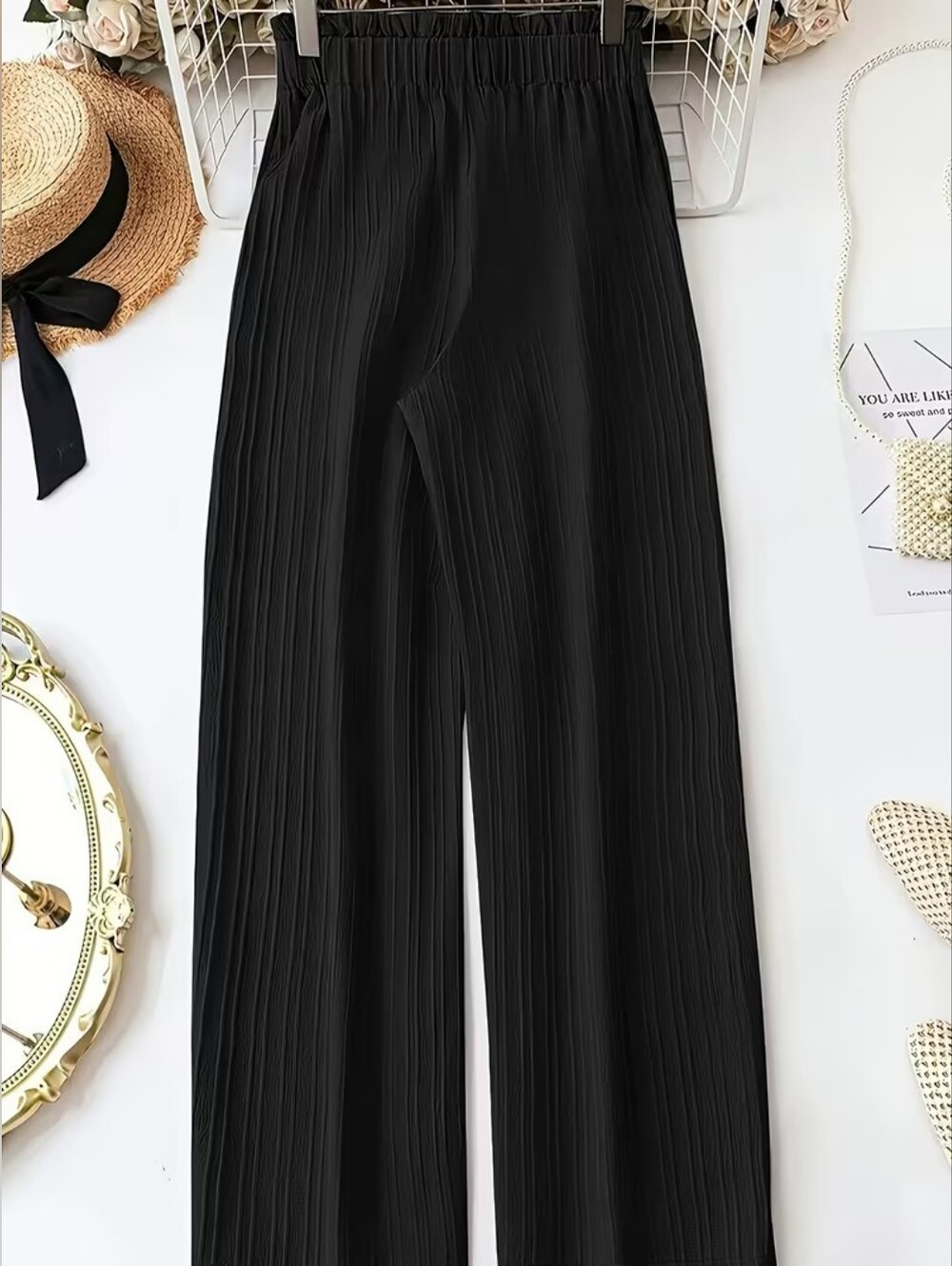 SALE!๐๐ Elegant Women's Waist-Tie Casual Wide-Leg Pants Brand New - Picture 2 of 7